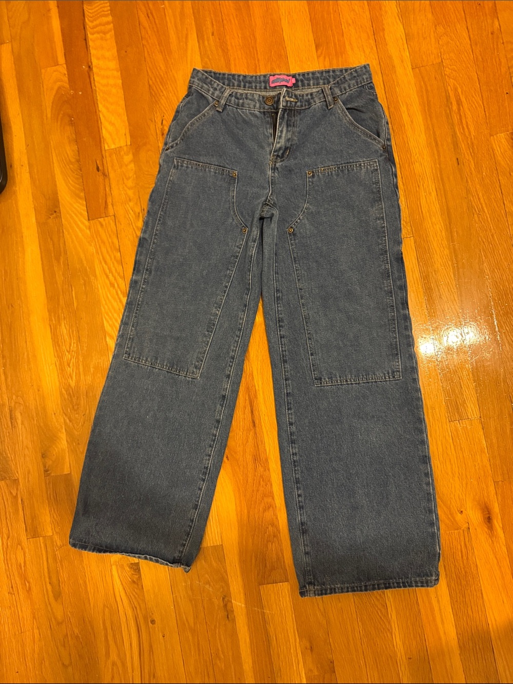 XS (loose) Edikted Women's Boyfriend cargo jeans with patch embroidery